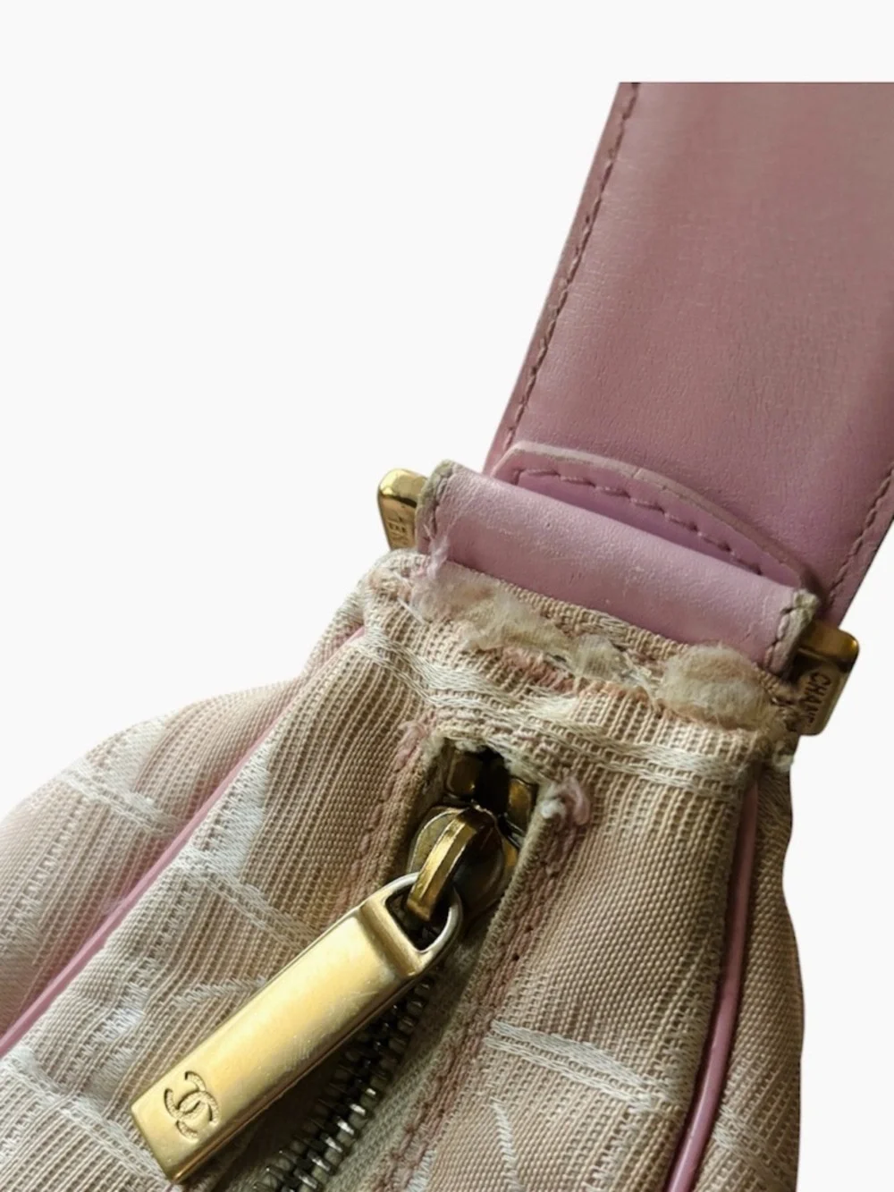 Authentic Chanel New Travel Line Pink Hobo Bag